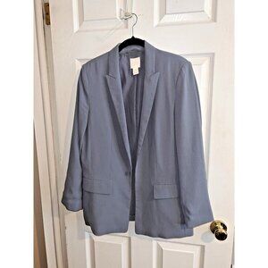 H&M Crepe Long Sleeve Long Jacket Blazer Sz 6